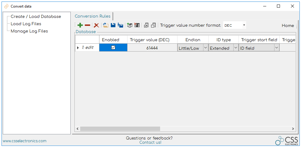 CAN DBC File Load J1939 PGN SPN