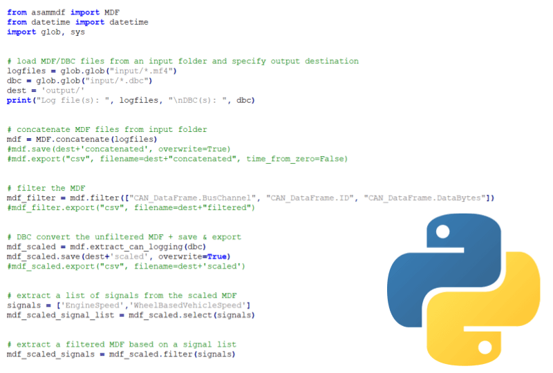 MDF4 Python API Script Programming Automation